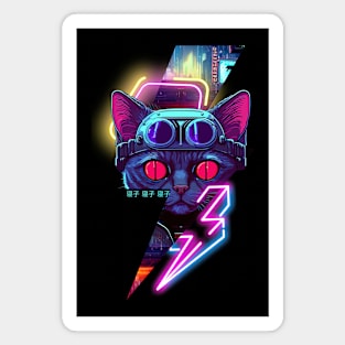 Neon Feline Magnet